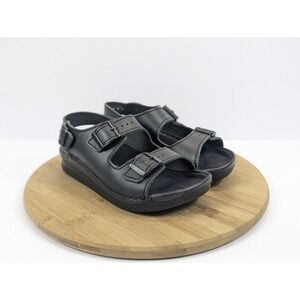 Birkenstock Sandals Womans 5 Tatami Adjustable Black Buckles Ladies Shoe Leather